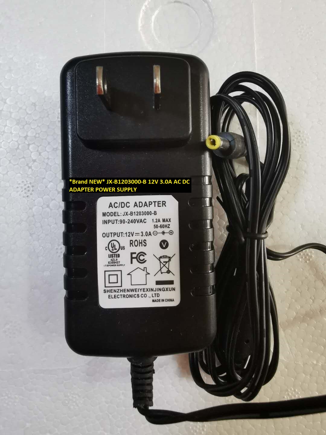 *Brand NEW* JX-B1203000-B 1.2A 12V 3.0A AC100-240V AC DC ADAPTER POWER SUPPLY